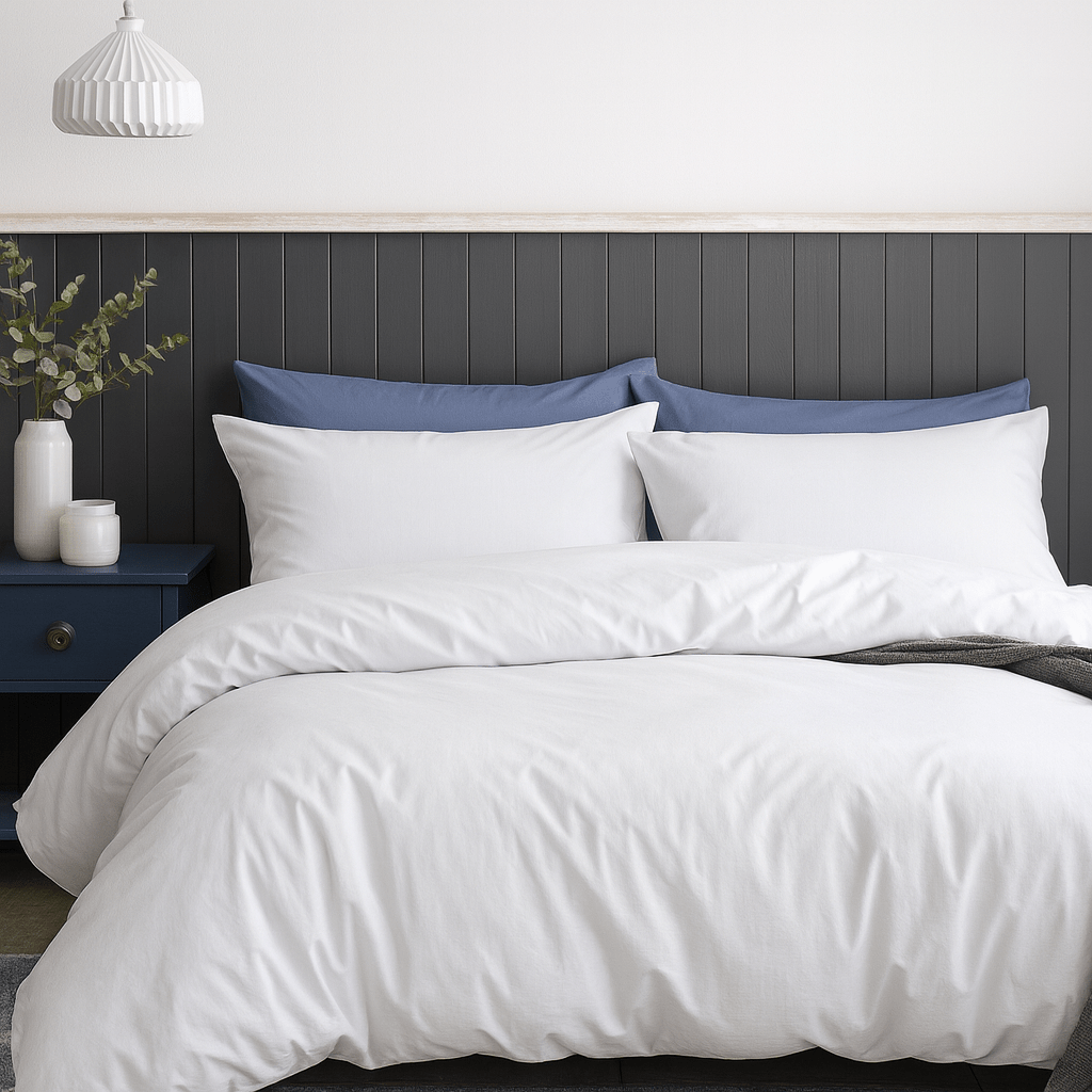 Casa 132TC Polycotton Duvet Cover - White - Home Phase