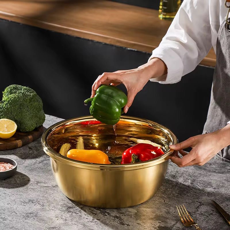 Gold Stainless Steel Mixing Bowl – Home Phase