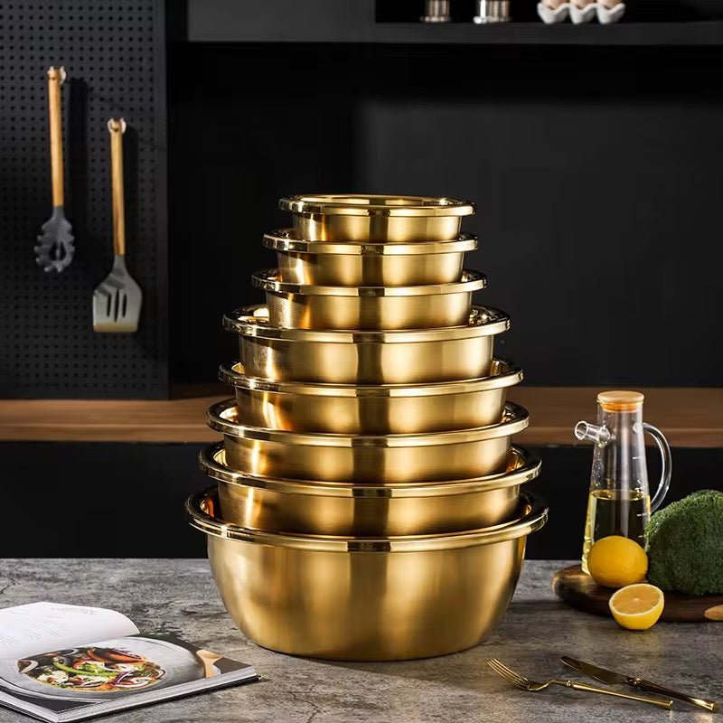Gold Stainless Steel Mixing Bowl – Home Phase