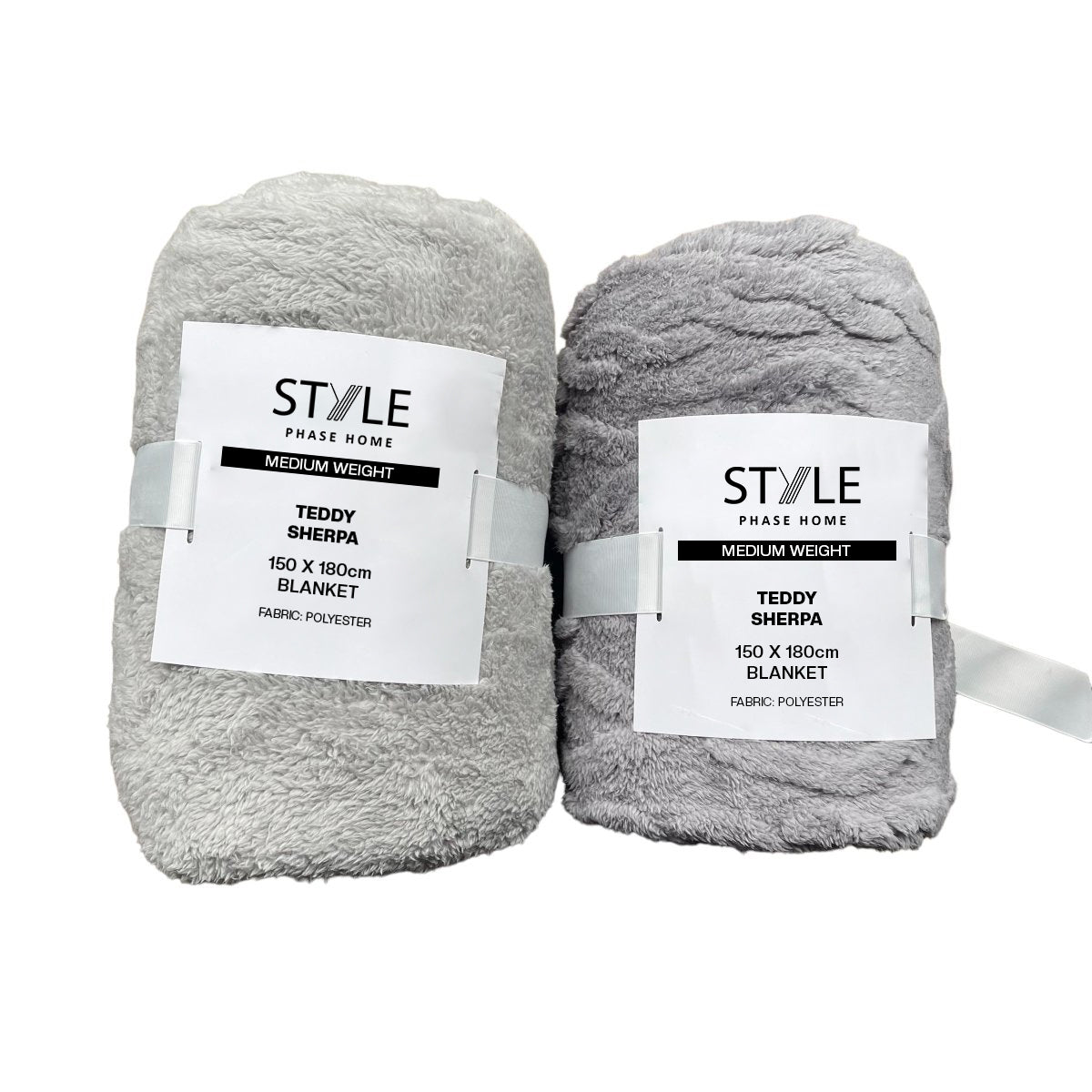 Sherpa Teddy Fleece Blankets Fleece Blanket Grey Teddy Throw