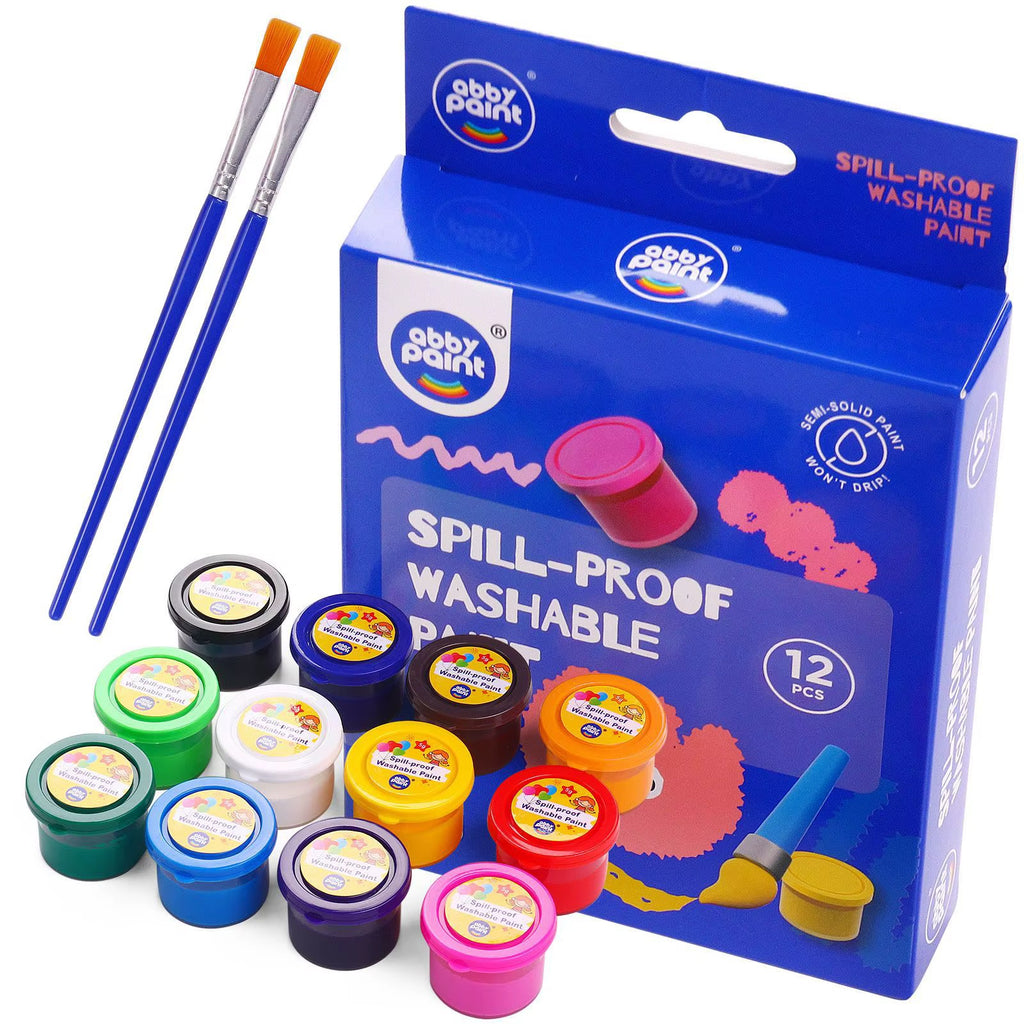 12PC Spill Proof Washable Paint