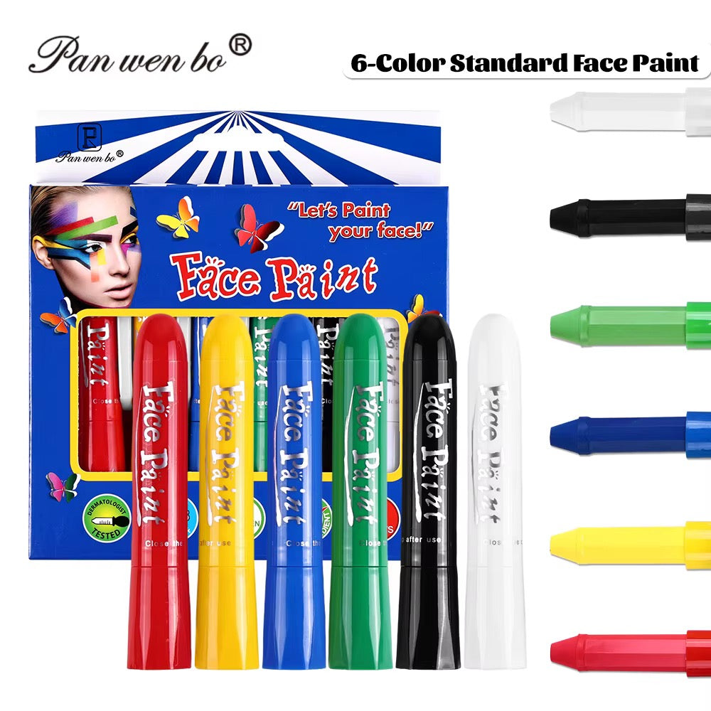 6PC Face Paint Twist Up Wax Markers
