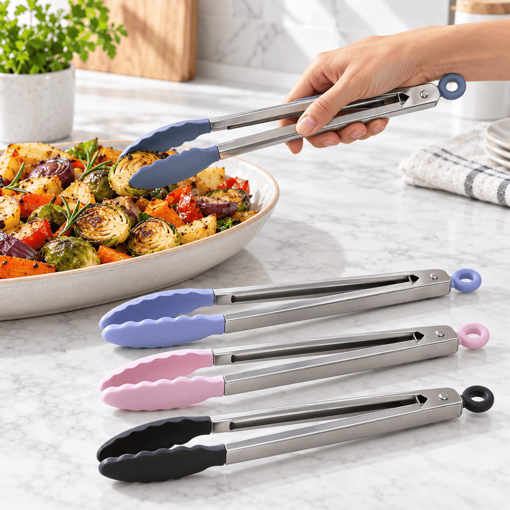12-Inch Kitchen Tongs with Coated Tips & Locking Ring – 30.5 cm - Home Phase