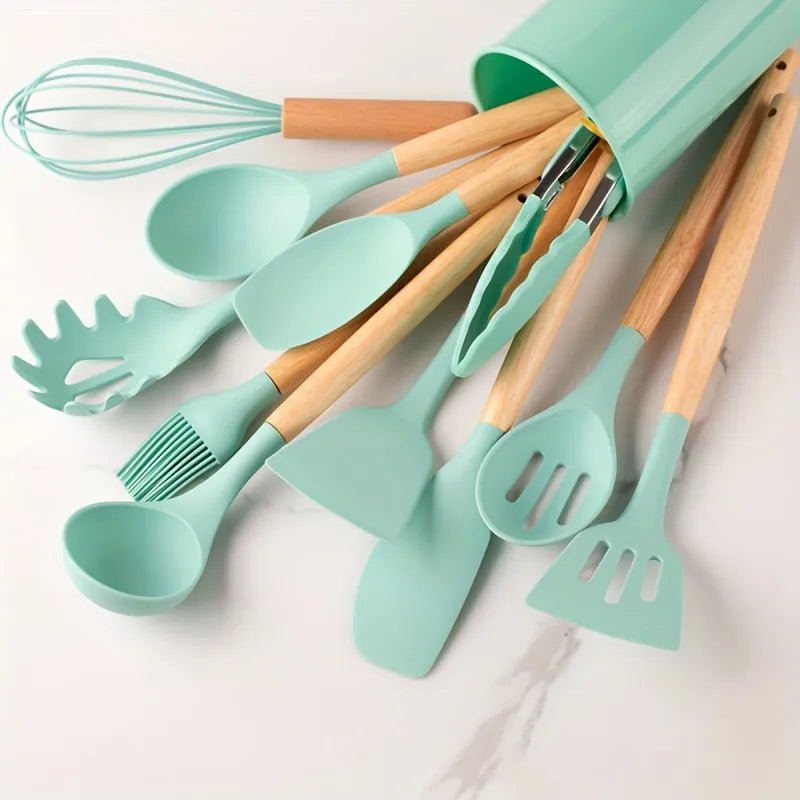12 Piece Mini Silicon Utensil Set - Round - Home Phase