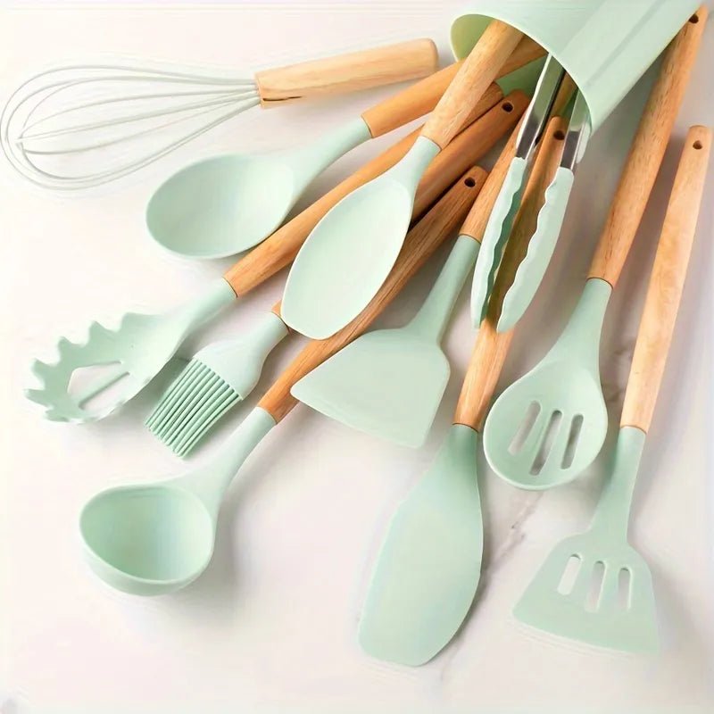 12 Piece Mini Silicon Utensil Set - Round - Home Phase