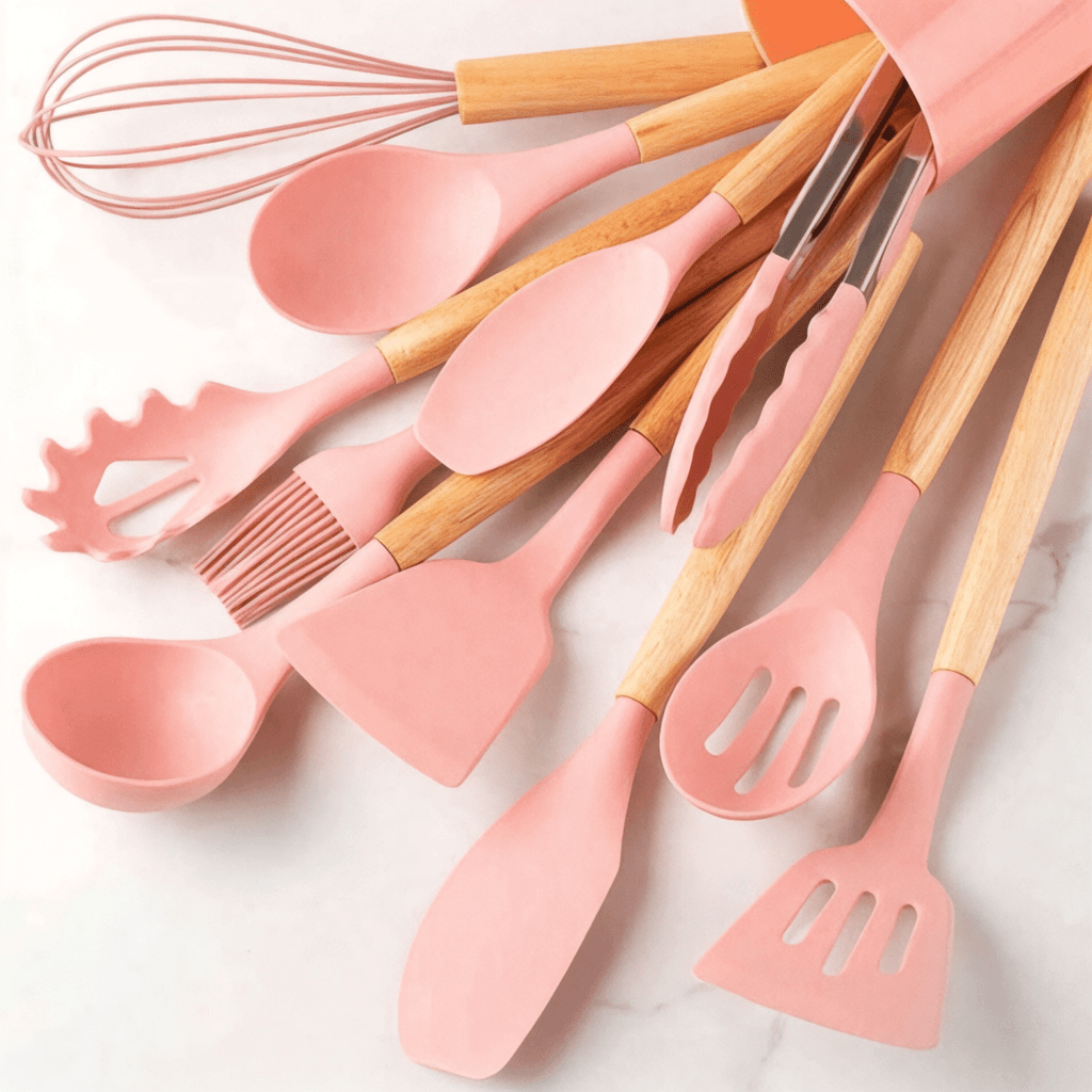 12 Piece Mini Silicon Utensil Set - Round - Home Phase
