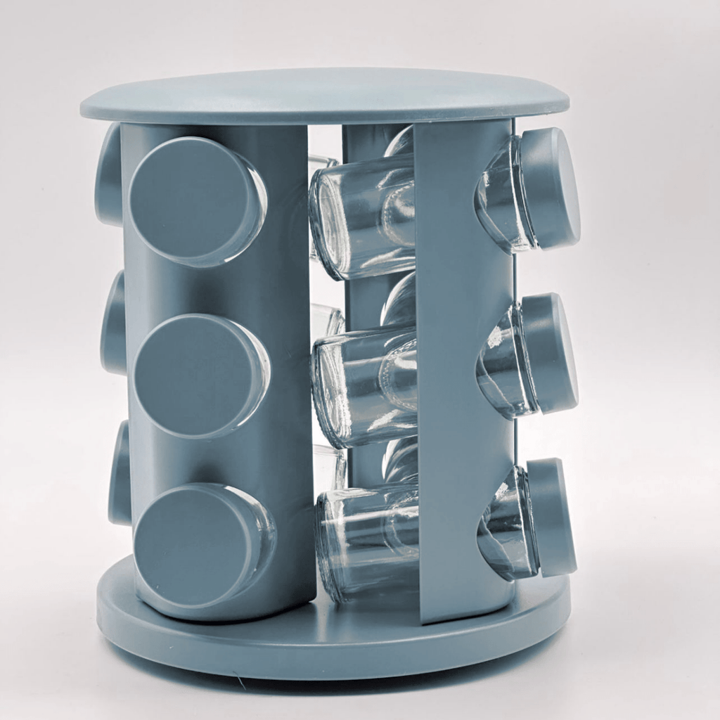 12+1 Glass & Plastic Spice Rack - Blue - Home Phase