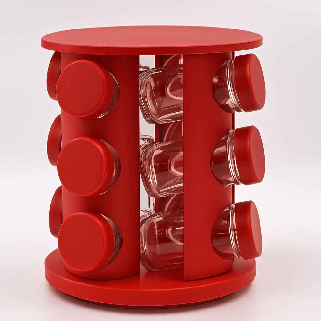 12+1 Glass & Plastic Spice Rack - Red – Home Phase