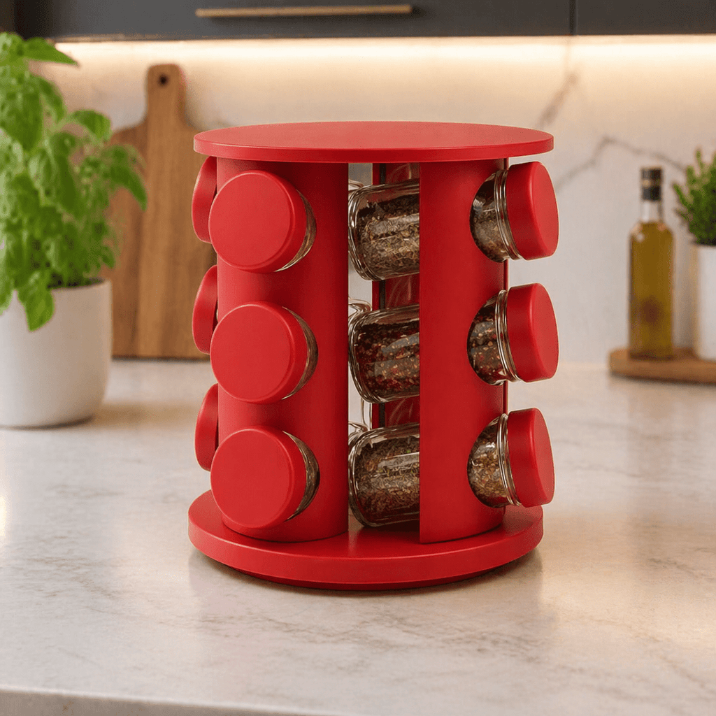 12+1 Glass & Plastic Spice Rack - White - Home Phase