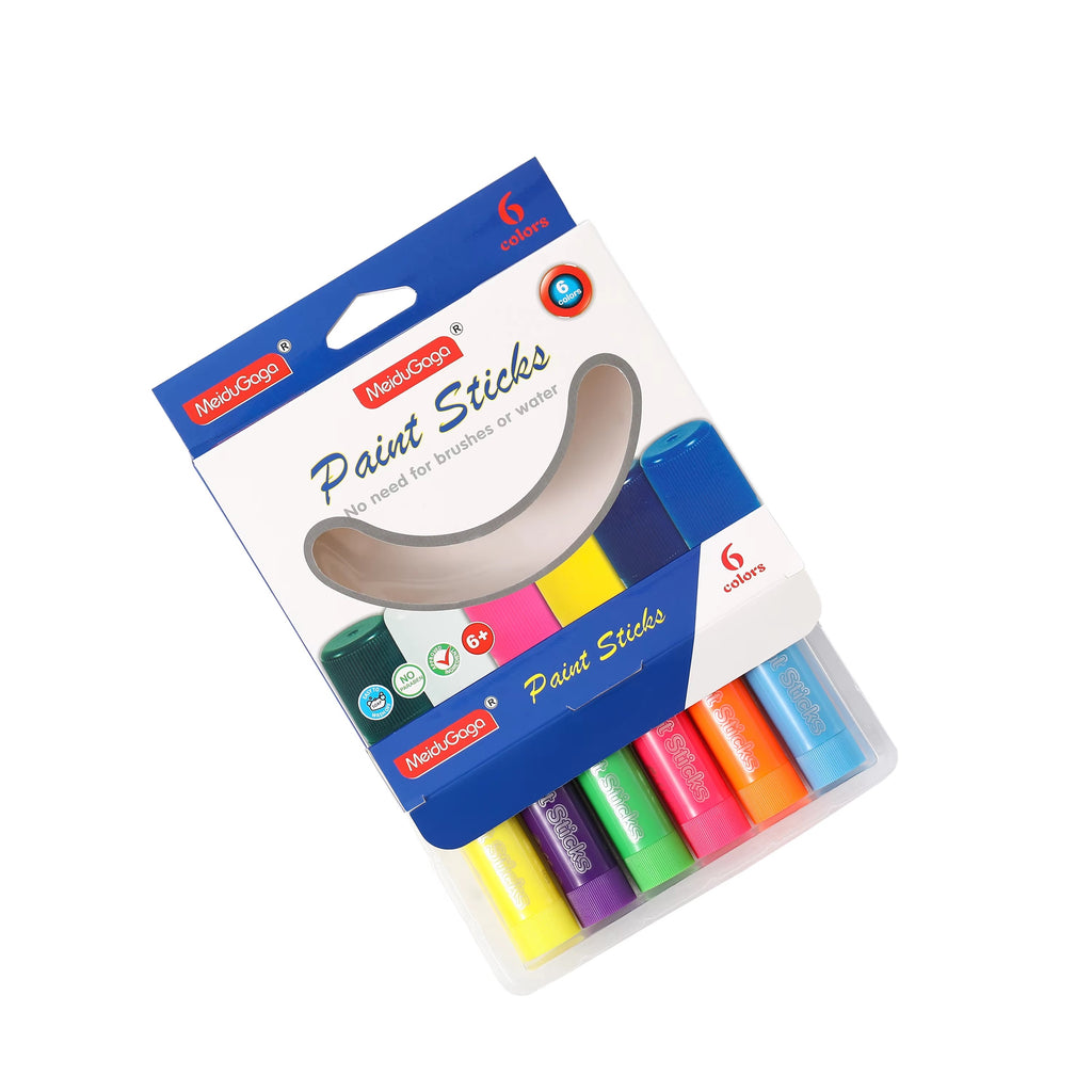 6PC Neon Colours Wax Paint Twist Up Sticks - 10g