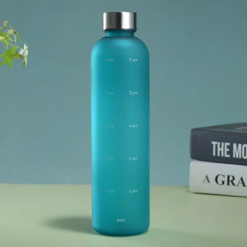 1L Time Marker Frosted Water Bottle - Style Phase Home
