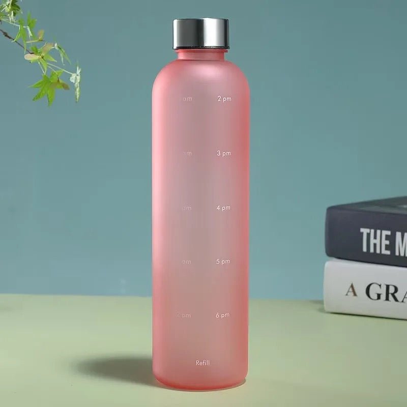 1L Time Marker Frosted Water Bottle - Style Phase Home
