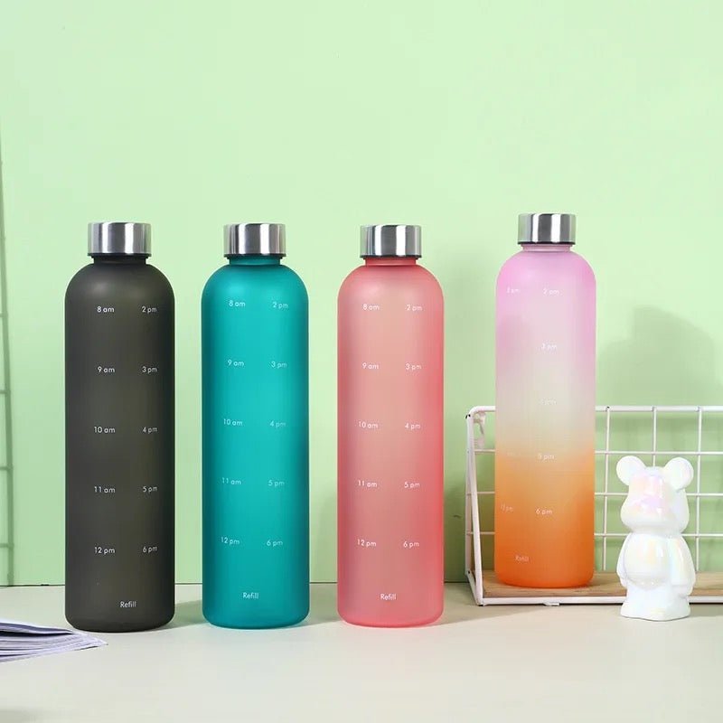 1L Time Marker Frosted Water Bottle - Style Phase Home