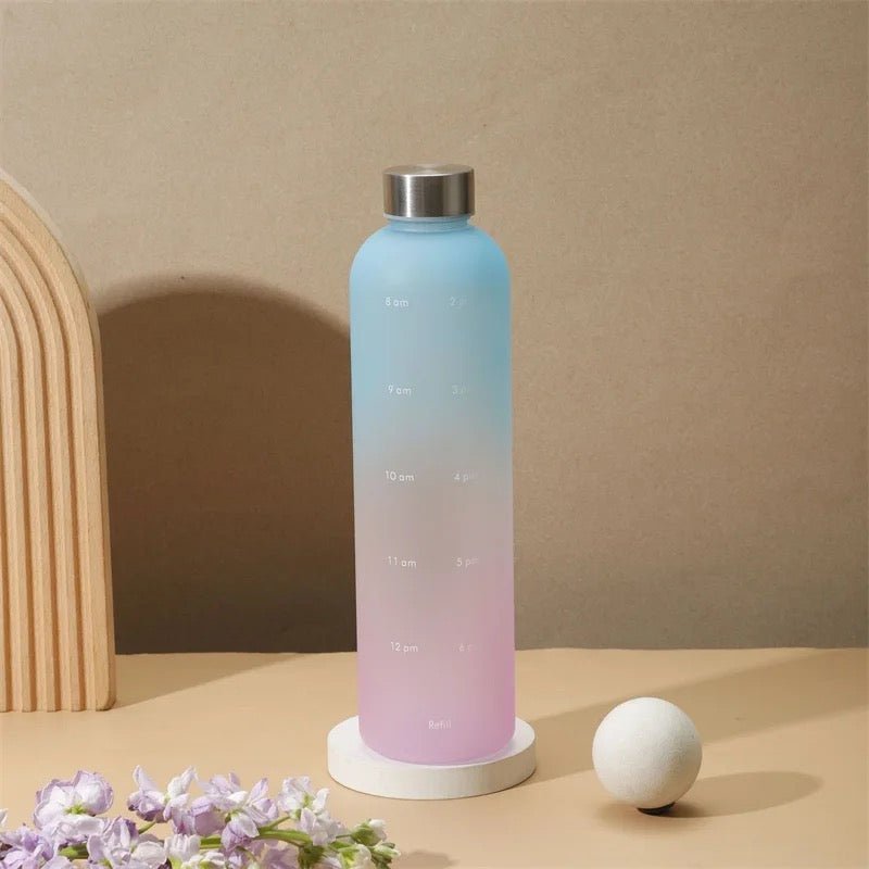 1L Time Marker Frosted Water Bottle - Style Phase Home