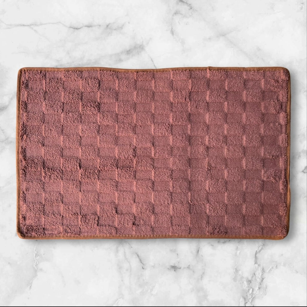 1PC Soft Embossed Bathroom Mat - Check Design - Style Phase Home