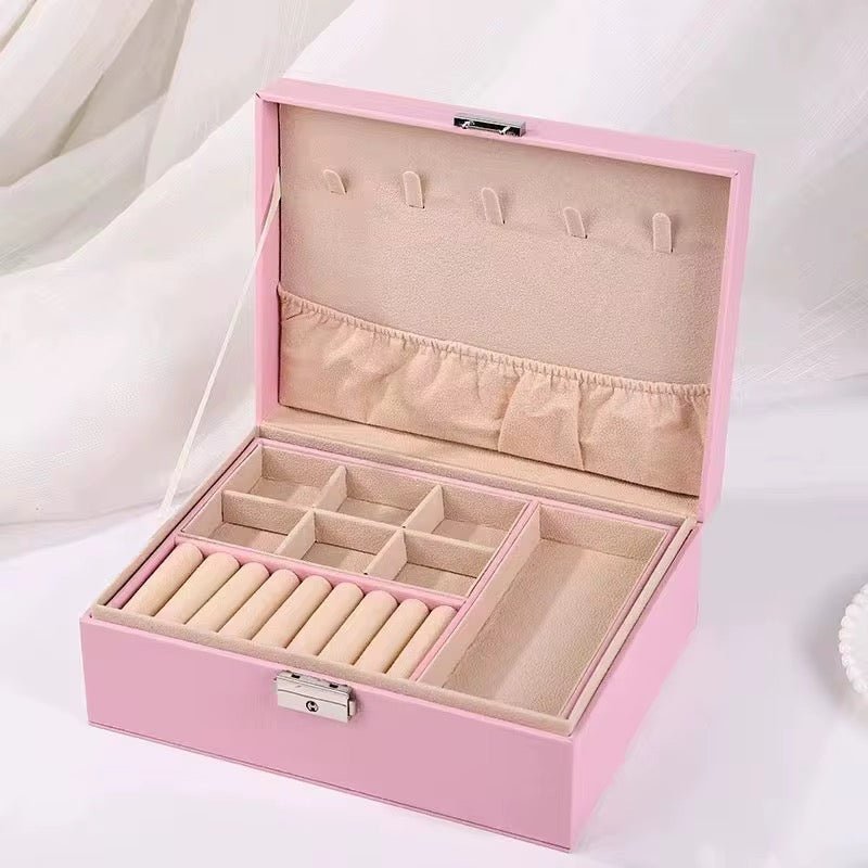 2 Layer Faux Leather Jewellery Storage Box - Home Phase