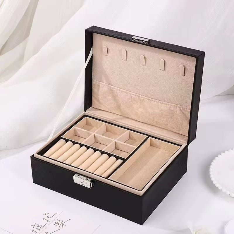 2 Layer Faux Leather Jewellery Storage Box - Home Phase