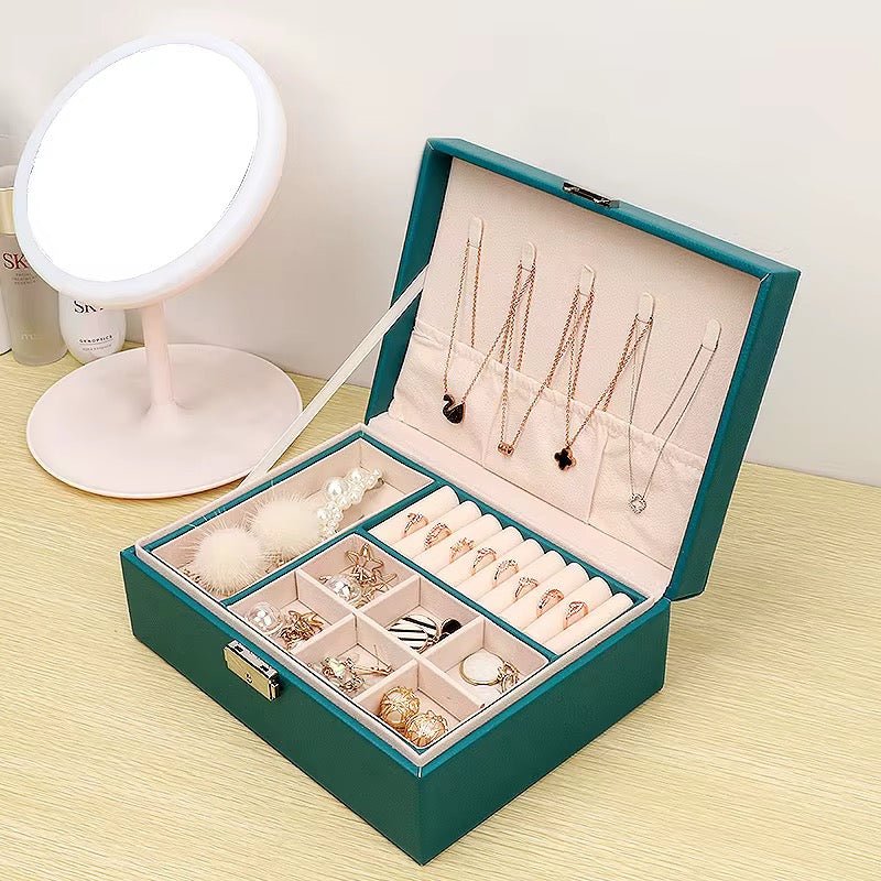 2 Layer Faux Leather Jewellery Storage Box - Home Phase