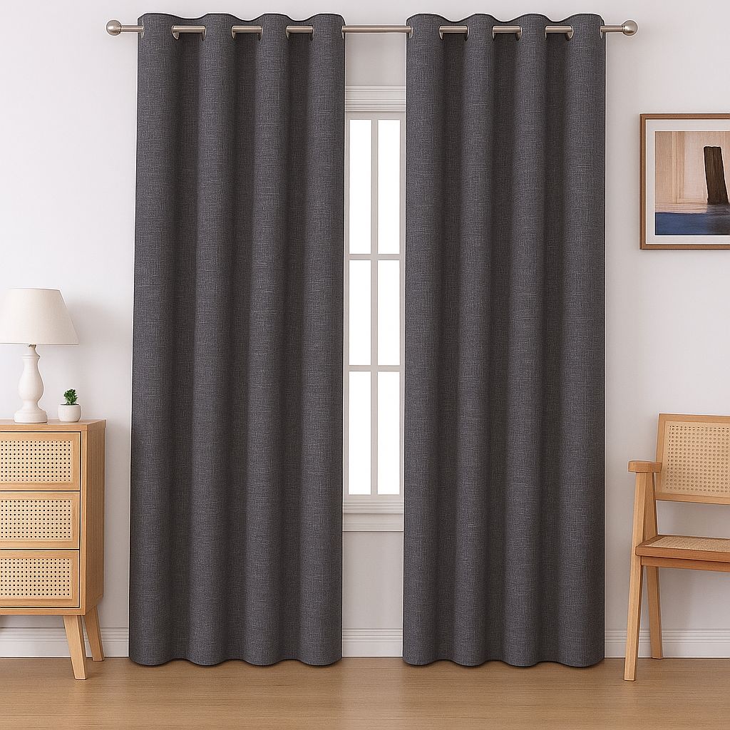 2 Pack Micro Linen Taped Unlined Curtain - 140 x 218 cm - Home Phase
