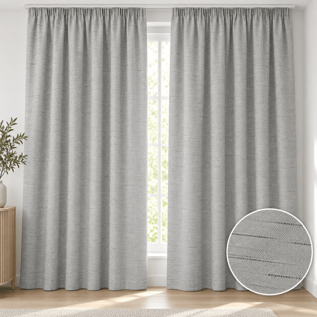 2 Pack Self-Lined Taped Curtain Set - 140 × 218 cm - Home Phase
