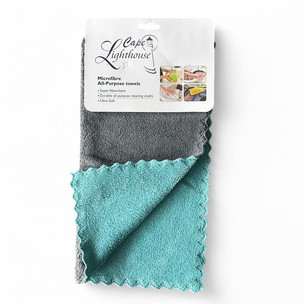 2 Pack Soft Microfibre Cleaning Towels - Style Phase Home