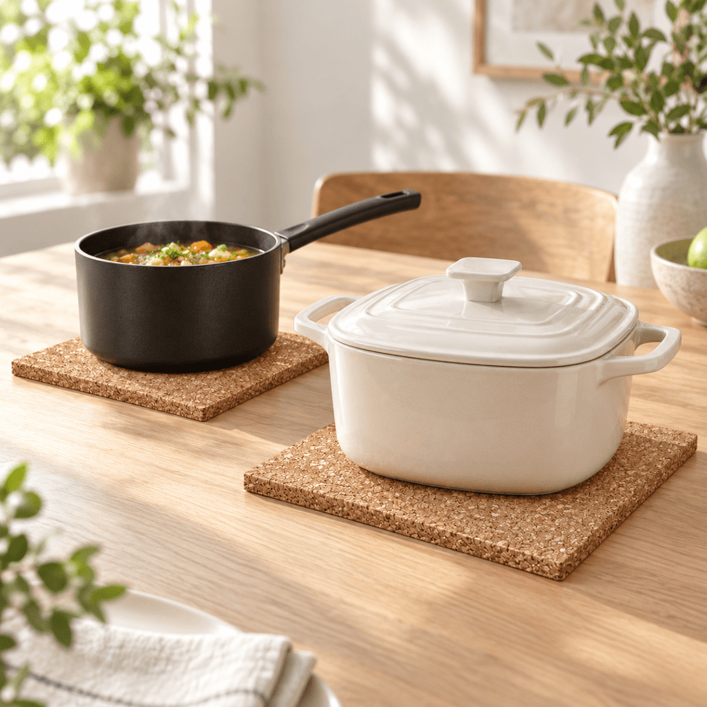 2 PC Square Cork Pot Stand - Home Phase