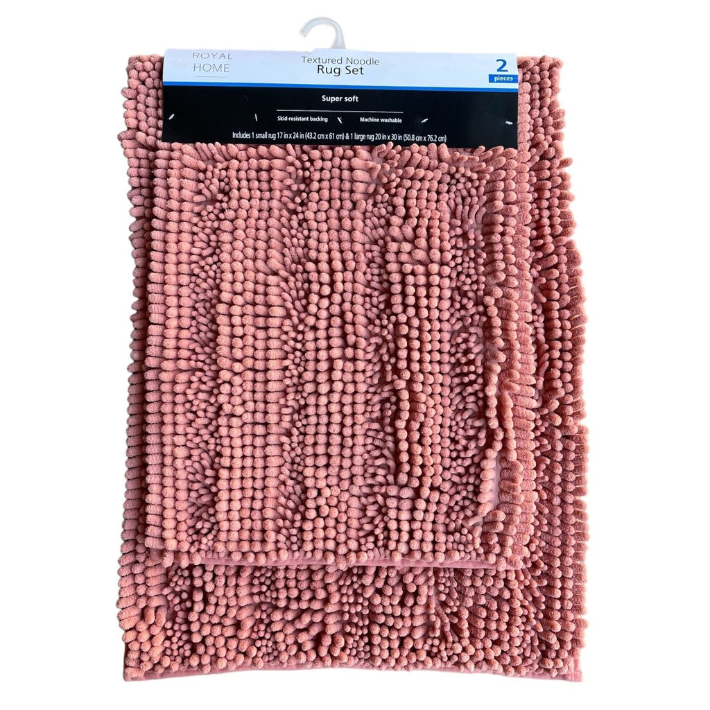 2 PC Textured Soft Chenille Bath Mat Set - Style Phase Home