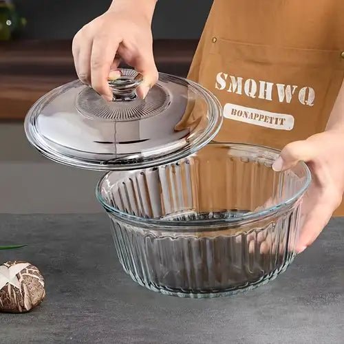 2.3 L Round Borosilicate Glass Casserole - Heat Resistant - Style Phase Home