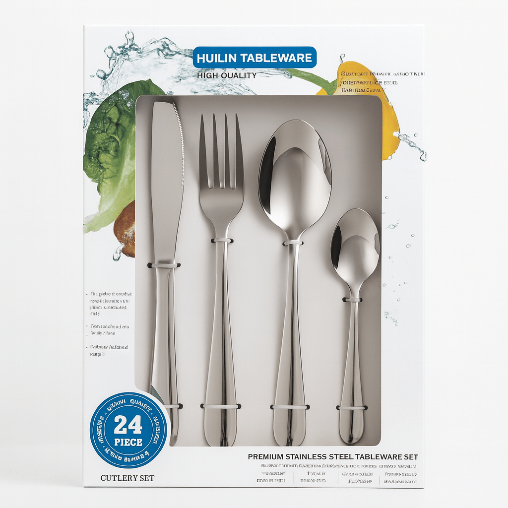 24PC Stainless Steel Cutlery Set - 43G - Silver - Home Phase