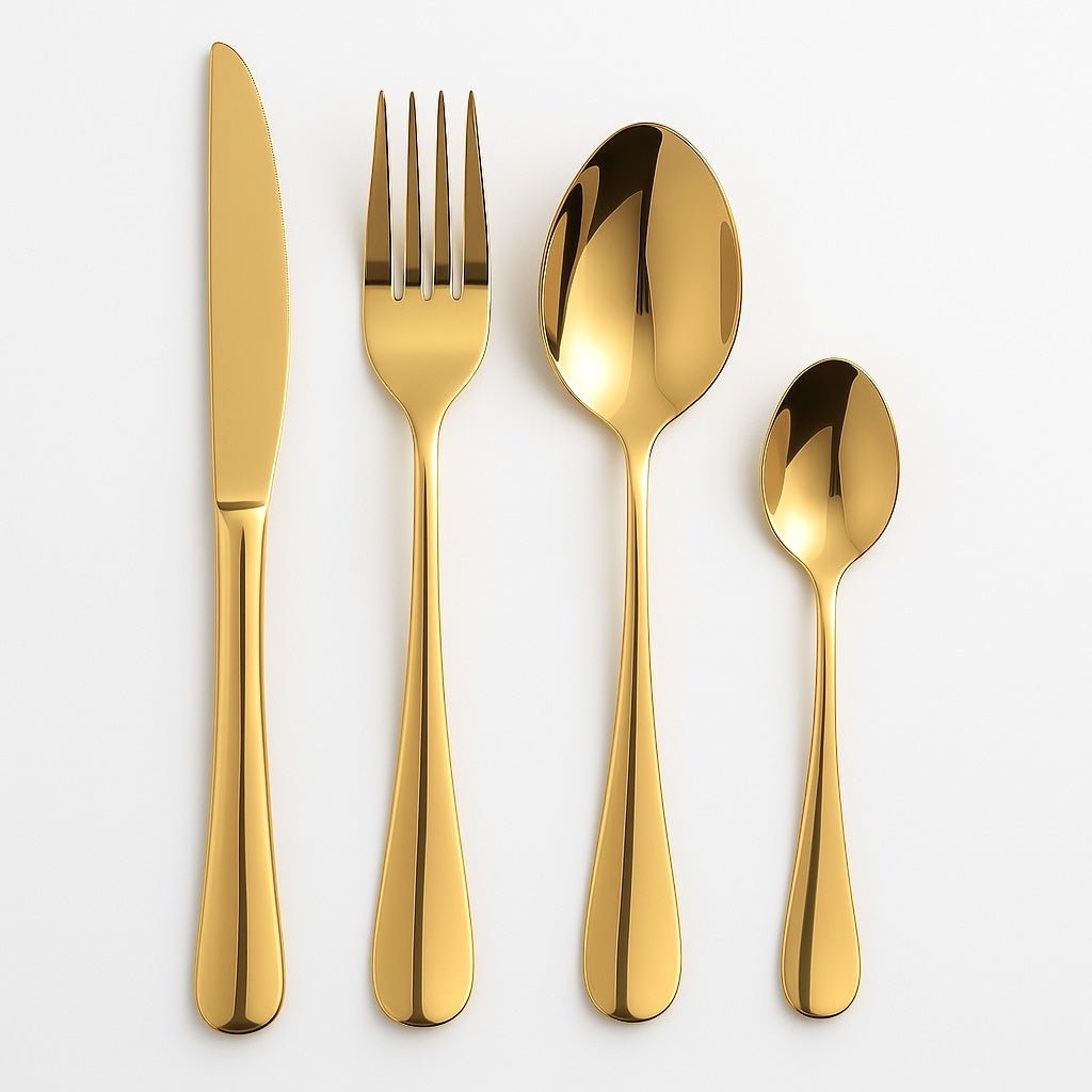 24PC Stainless Steel Cutlery Set - 46G - Gold - Home Phase