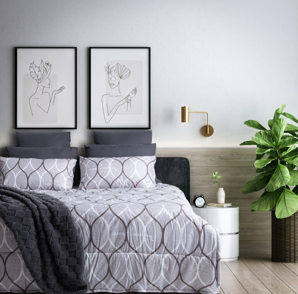 3PC Pierre Cardin Comforter Set - Lattice Wave