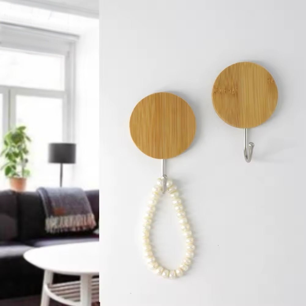 2PC Bathlux Round Bamboo Wall Hook - Style Phase Home