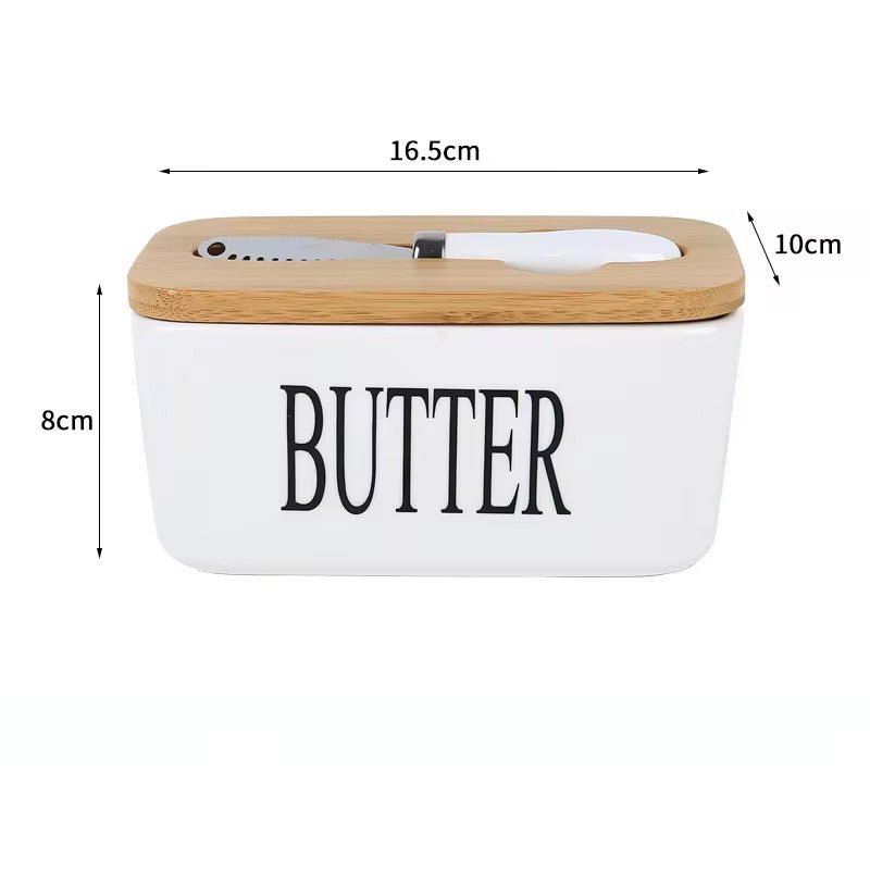 2PC Ceramic Butter Dish With Butter Knife - Home Phase