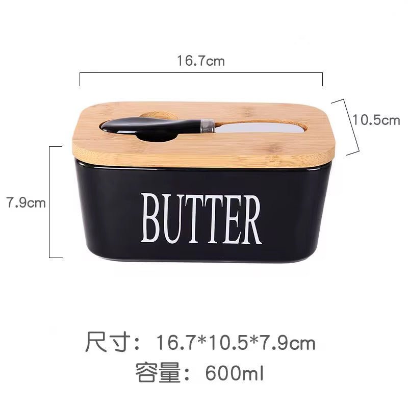 2PC Ceramic Butter Dish With Butter Knife - Home Phase