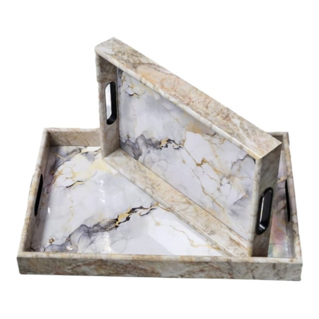 2PC Modern Marble Tray Set - Style Phase Home