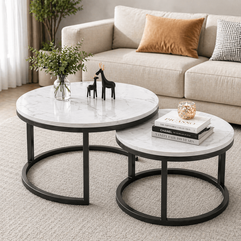 2PC Modern Nesting Coffee Table Set - Home Phase