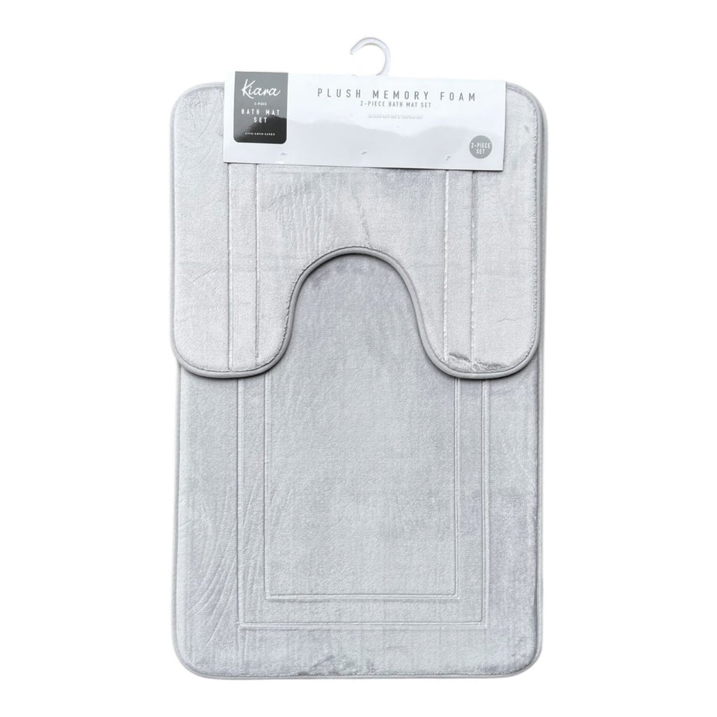 2PC Plush Memory Foam Bath Mat Set - 50 x 80 cm - Home Phase