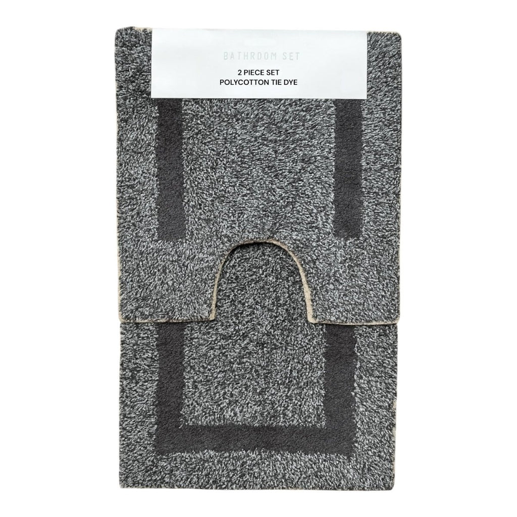 2PC Polycotton Tie Dye Bath Mat Set - 50 x 80 cm - Home Phase
