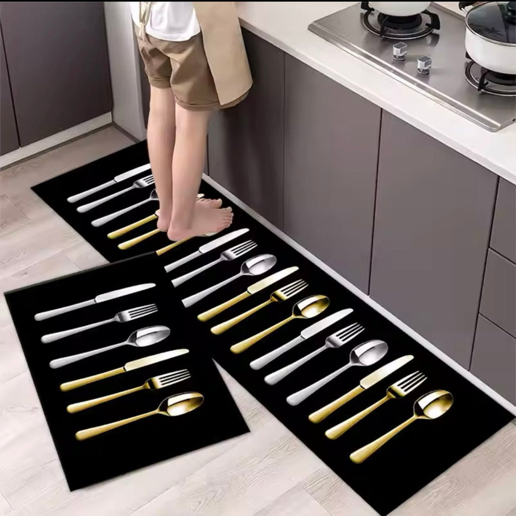 2PC Printed Kitchen/Bathroom Mat Set - Style Phase Home