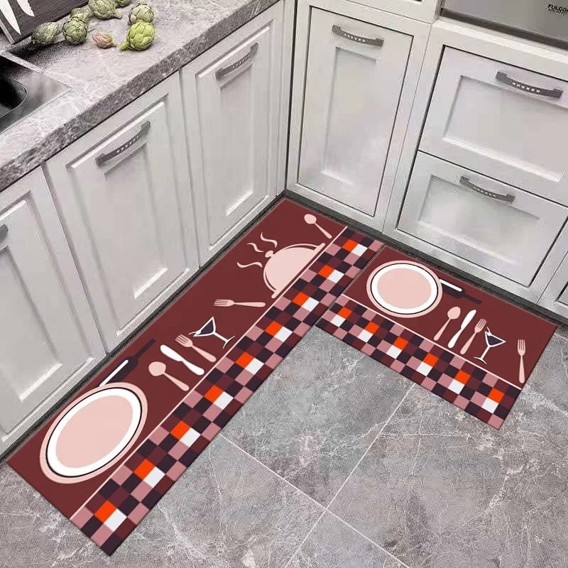 2PC Printed Kitchen/Bathroom Mat Set - Style Phase Home