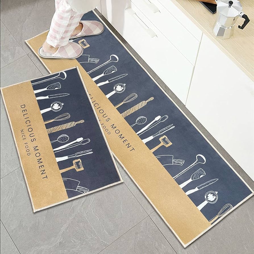 2PC Rubber Non - Slip Kitchen Mat Set - Home Phase