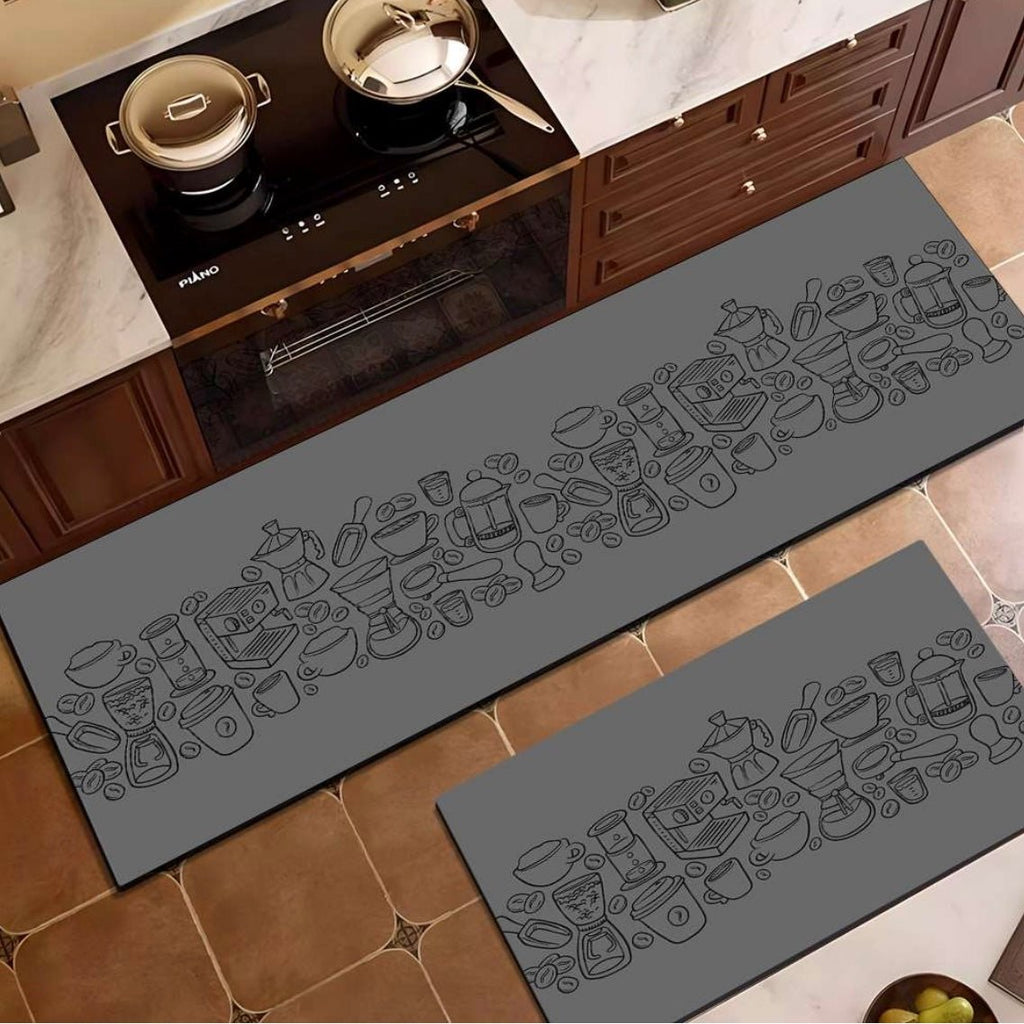 2PC Rubber Non - Slip Kitchen Mat Set - Home Phase