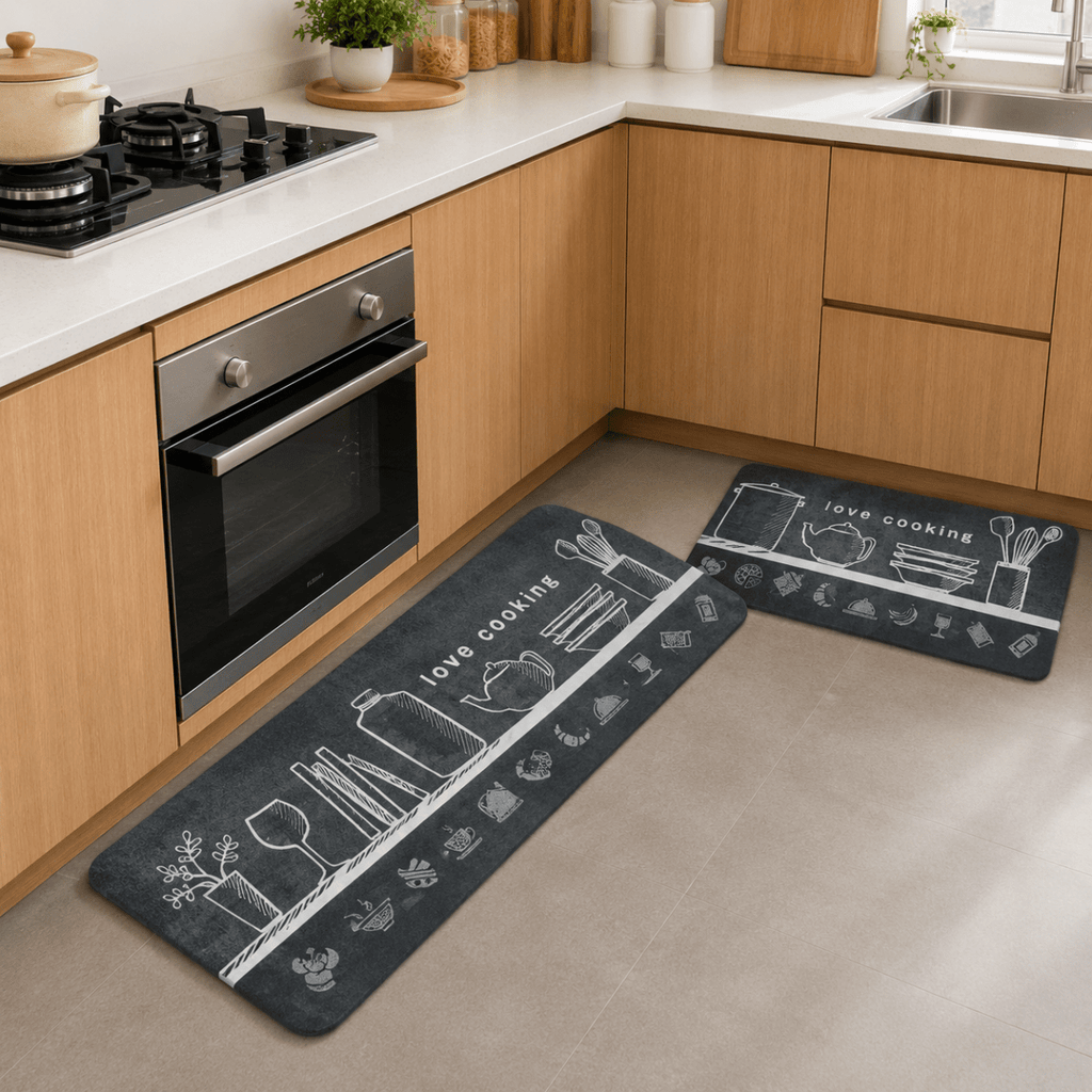 2PC Rubber Non-Slip Kitchen Mat Set - Home Phase