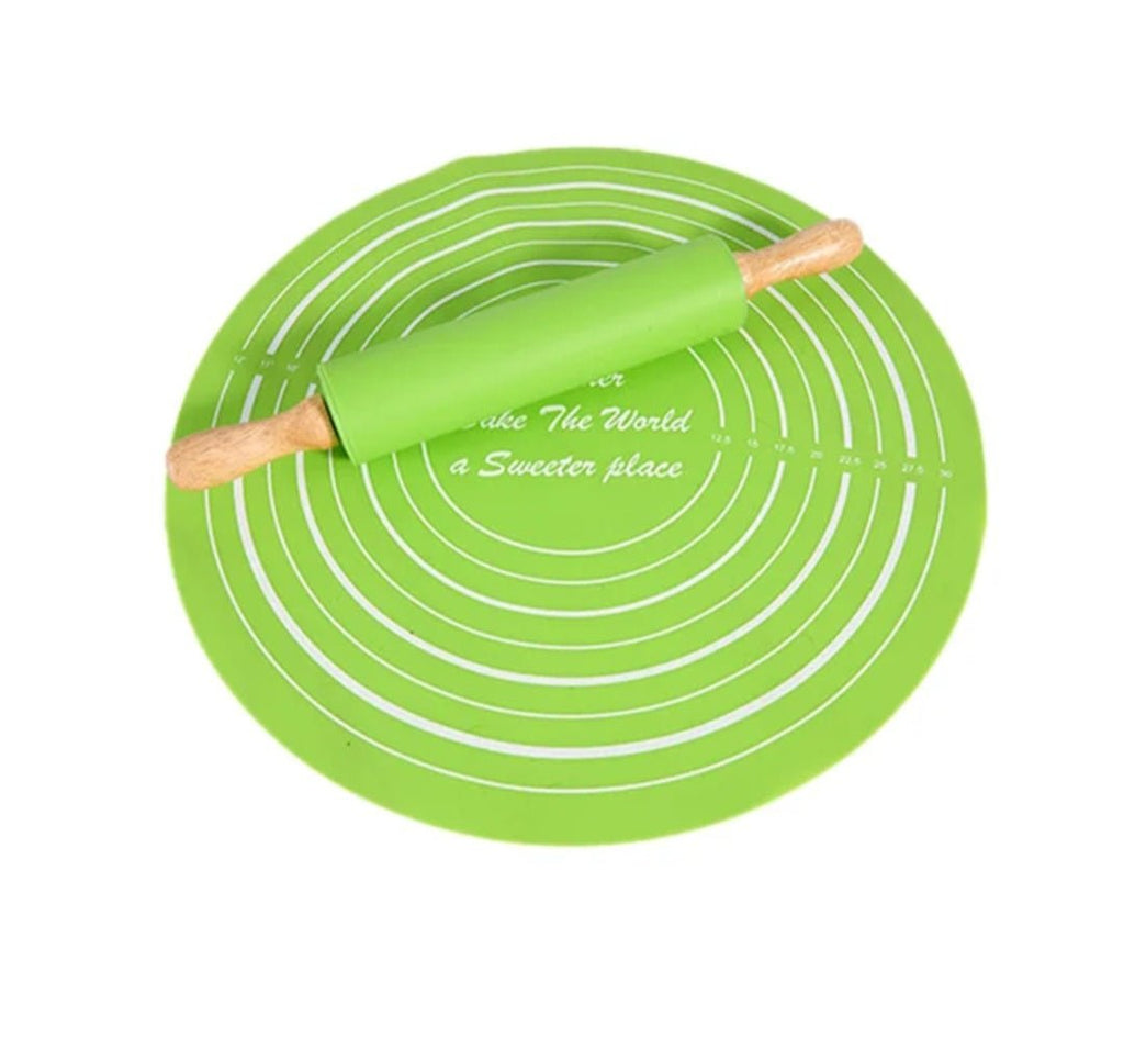 2PC Silicone Mat and Rolling Pin Set - Home Phase