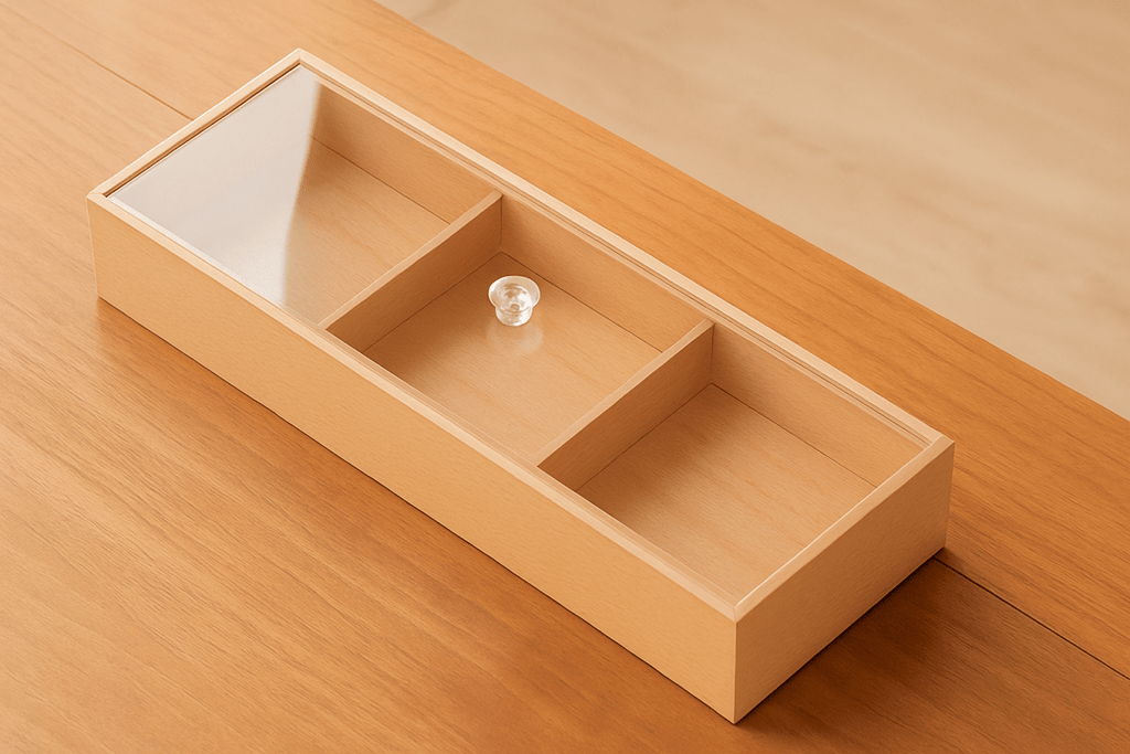 3 Compartment Acrylic & Bamboo Storage Box - Home Phase