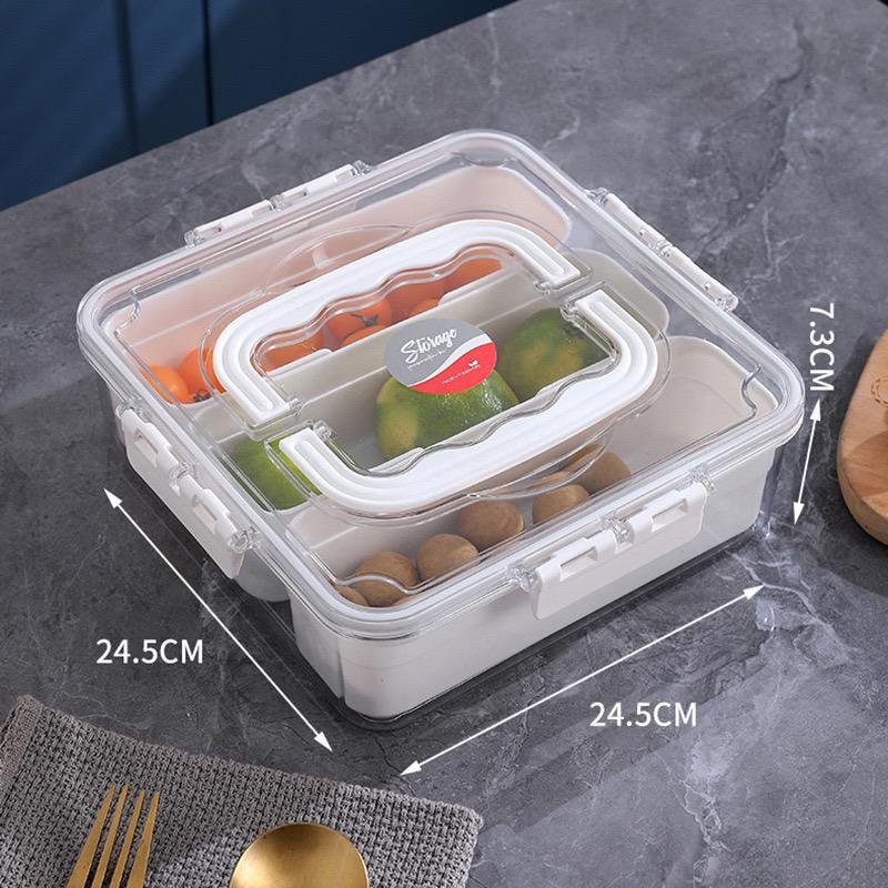 3 Compartment Acrylic Food Storage Box - Style Phase Home