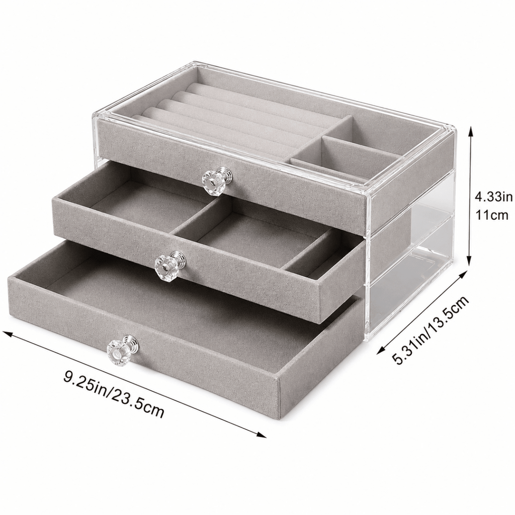 3 Drawer Acrylic Jewelry Storage Box - Home Phase