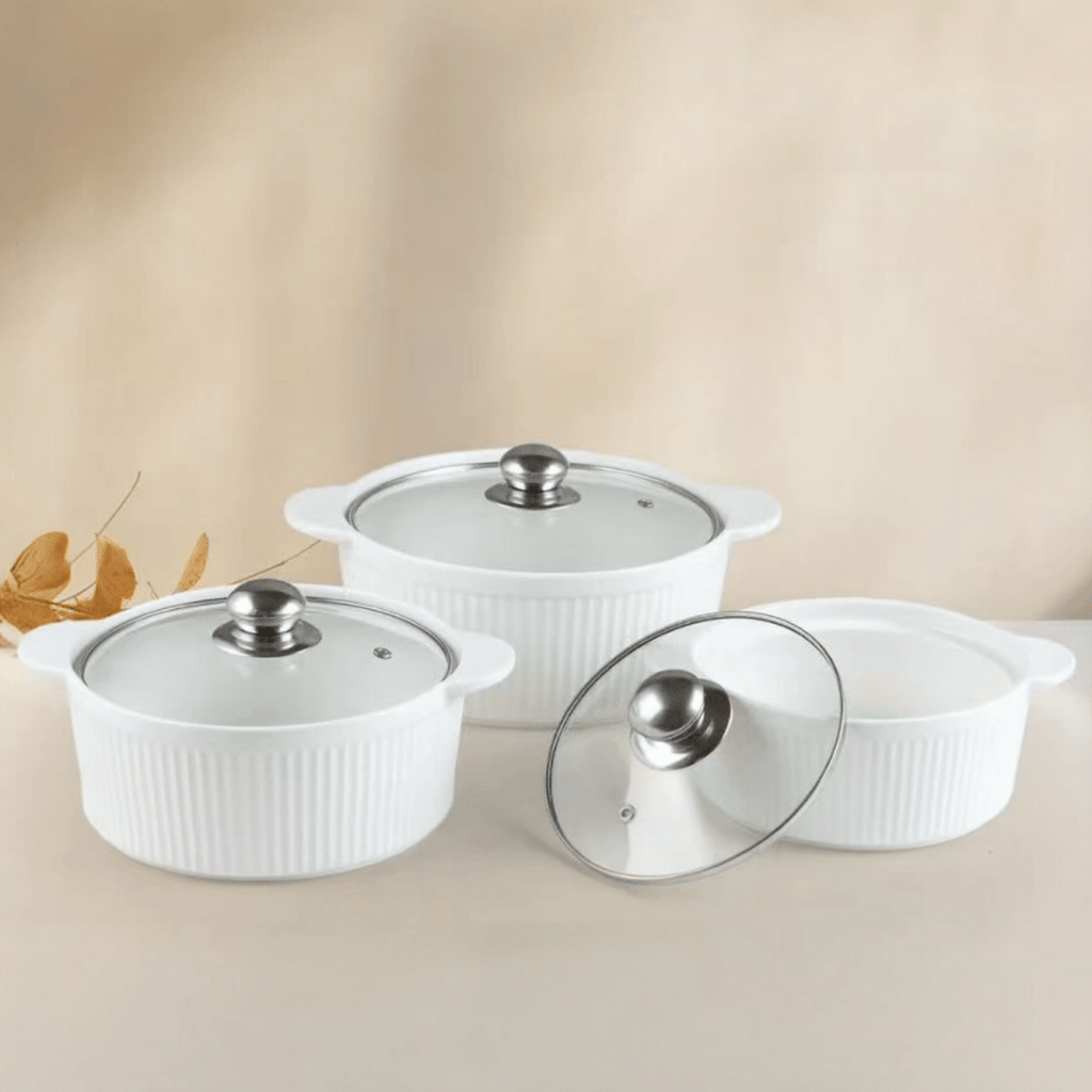 3 PC Fine Porcelain Casserole Set - Style Phase Home