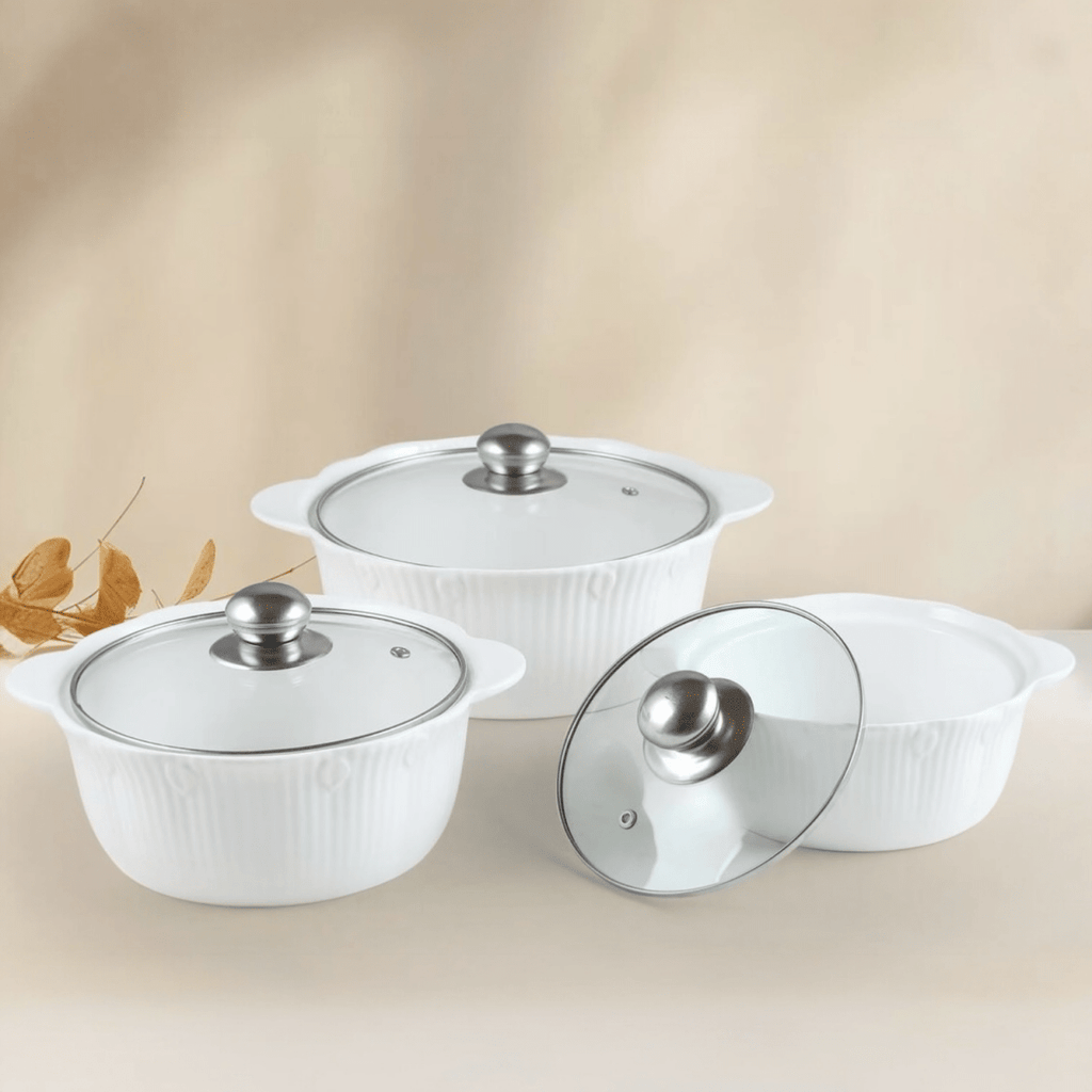 3 PC Fine Porcelain Casserole Set - Style Phase Home