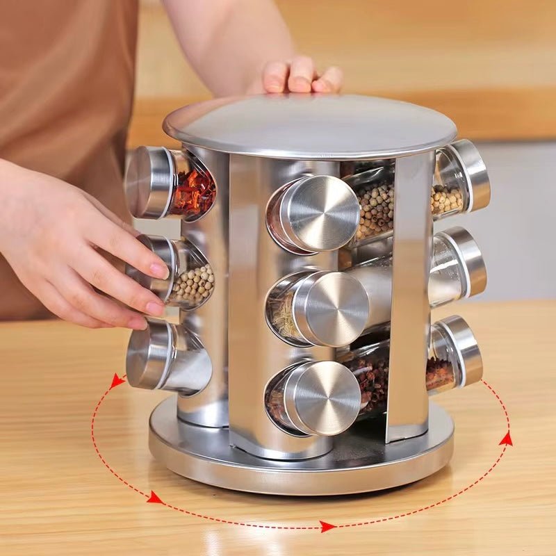 360 Rotating Spice Jar Set - 12 Jars - Style Phase Home